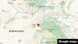 Mehtarlam (red mark) is seen east of Kabul in Afghanistan's Laghman province.