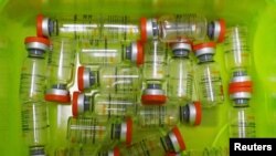 FILE - Bottles of the Sinovac vaccine are seen at a hospital, as Indonesia drives mass vaccination for the coronavirus disease (COVID-19), in Jakarta, Indonesia, Jan. 21, 2021. 