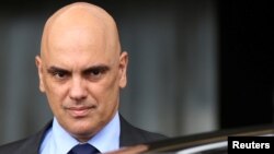 Brazil's Justice Minister Alexandre de Moraes leaves the Justice Palace in Brasilia, Brazil, Feb. 6, 2017. 