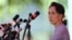 FILE - Myanmar's National League for Democracy Party leader Aung San Suu Kyi is seen speaking to media in Yangon.