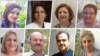 Iranian Baha'is who received a September 28, 2020, summons to prison in Birjand. Top from left: Arezoo Mohammadi, Farzaneh Dimi, Atieh Salehi, Roya Malaki. Bottom from left: Nasrin Ghadiri, Ataollah Malaki, Saeed Malaki, Banafsheh Mokhtari. (VOA Persian) 