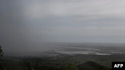 Tropical cyclone Idai is seen gathering over central Mozambique, before moving southwest toward Zimbabwe, March 15, 2019.
