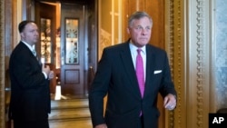 Senate Select Committee on Intelligence Chairman Richard Burr, R-N.C., leaves the chamber after a vote on Capitol Hill in Washington, May 10, 2017.