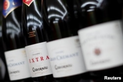 Bottles of Codorniu cava on a supermarket shelf in Barcelona, Spain, Oct. 16, 2017. The cava sparkling wine maker for which Catalonia is famous has moved its headquarters.