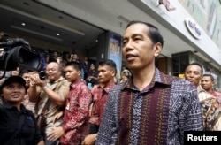 FILE - Indonesia's President Joko Widodo is seen in central Jakarta, Jan. 15, 2016.
