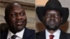 Le chef de l'opposition sud-soudanaise, Riek Machar], à gauche, a convenu vendredi 12 juillet 2019 d'organiser une réunion en face-à-face avec la présidente Salva Kiir, à droite.