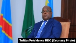 Le président Félix Tshisekedi lors de l'échange des voeux avec le corps diplomatique à Kinshasa, RDC, 15 février 2019. (Twitter/Présidence RDC)