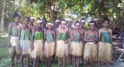 Students attend a climate change protest in Marovo Island, Solomon Islands, Sept. 20, 2019 in this picture obtained from social media.