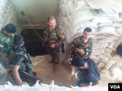 Militants stored bags full of the dirt they pulled from the tunnels inside a mosque, so visible sandbags would not give away their position to coalition planes in Tarjala in the Kurdish region of northern Iraq, Oct. 29, 2016. (H. Murdock/VOA)