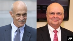 Michael Chertoff, left, the former Secretary of Homeland Security, and Michael Hayden, former director of the Central Intelligence Agency and National Security Agency, were among 40 former Republican national security advisers to signed a letter stating "