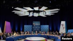 El presidente de Estados Unidos, Joe Biden, organiza el Retiro de Líderes y el Almuerzo de Trabajo durante la Novena Cumbre de las Américas en Los Ángeles, EEUU, el 10 de junio de 2022.