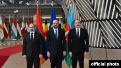 President of Azerbaijan Ilham Aliyev, President of the European Council Charles Michel and Prime Minister of Armenia Nicole Pashinyan
