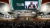 FILE - Chairperson of the African Union Commission Moussa Faki Mahamat delivers a speech during the African Union (AU) summit at the Palais des Congres in Niamey, Niger, July 7, 2019.