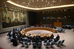 FILE - The U.N. Security Council meets at U.N. headquarters in New York, Feb. 26, 2020.
