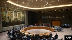 FILE - The U.N. Security Council meets at United Nations headquarters in New York, Feb. 26, 2020.