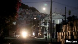 A view of a street at dawn in Port-au-Prince, Haiti, Feb. 19, 2019. 