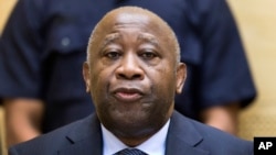 FILE - Former Ivory Coast President Laurent Gbagbo attends a confirmation of charges hearing at the International Criminal Court (ICC) in The Hague, Netherlands, Feb. 19, 2013.