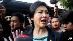 FILE - Thai Prime Minister Yingluck Shinawatra