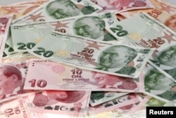 Turkish Lira banknotes are seen in this Oct. 10, 2017 picture illustration.