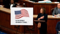 House Speaker Nancy Pelosi speaks as the House of Representatives debates the articles of impeachment against President Donald Trump, at the Capitol in Washington, Dec. 18, 2019.