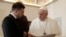 Pope Francis meets with Ukrainian President Volodymyr Zelenskiy during a private audience at the Vatican, February 8, 2020.