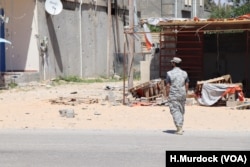 Outside the battle zone, civilian homes are abandoned in Tripoli, Libya, April 28, 2019.
