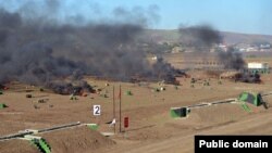 İranla sərhəd ərazidə keçirilən hərbi təlimlər (Foto Azərbaycan Müdafiə Nazirliyinindir)