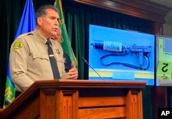 FILE - Los Angeles County Sheriff Robert Luna discusses the Monterey Park shooting during a news conference in Los Angeles, Jan. 25, 2023.