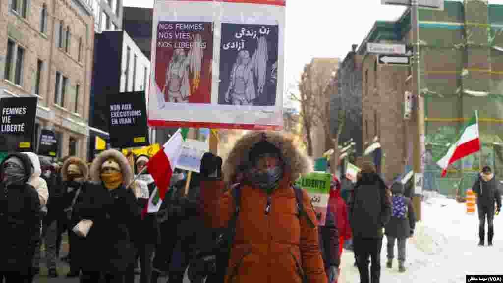 تجمع و تظاهرات اعتراضی ایرانیان در مونترال، کانادا - شنبه ۱۵ بهمن