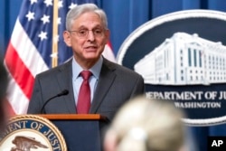 Attorney General Merrick Garland speaks during a news conference at the Department of Justice in Washington, Jan. 26, 2023.