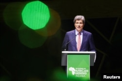 FILE - Jose Fernandez, U.S. Under Secretary of State for Economic Growth, Energy, and the Environment speaks at Investing in African Mining Indaba 2023 conference in Cape Town, South Africa, Feb. 6, 2023.