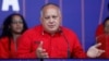 El asambleísta nacional y vicepresidente del Partido Socialista Unido de Venezuela (PSUV), Diosdado Cabello, habla la noche de las elecciones regionales y locales, en Caracas, Venezuela, el 21 de noviembre de 2021.