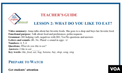 LLE-A Lesson 2: What Do You Like to Eat?