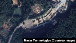 A satellite image from Jan. 2022, shows a funeral home in Panyu District, Guangzhou.