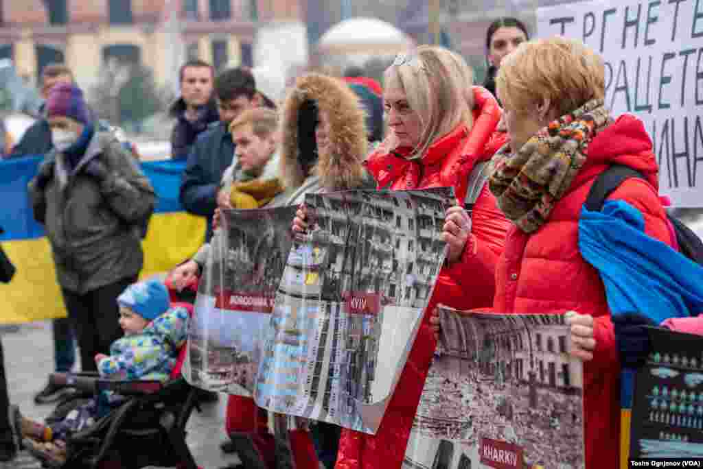 Rally in Skopje, North Macedonia. Support for Ukraine