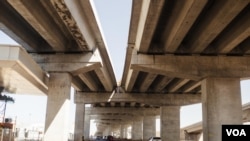 A newly completed section of Nairobi Expressway, which is slated for completion in Sept. 2022. (Kang-Chun Cheng/VOA)