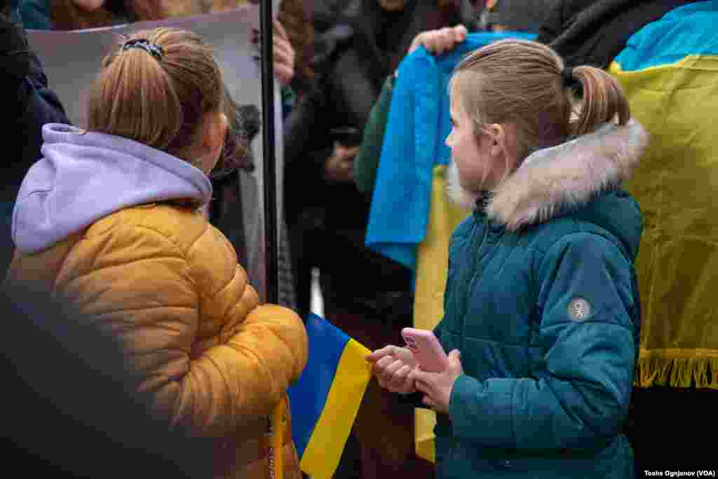 Rally in Skopje, North Macedonia. Support for Ukraine