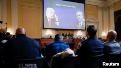 Quang cảnh một trong những buổi thảo luận của Ủy Ban điều tra sự việc ngày 6 tháng Giêng tại Quốc Hội Mỹ.