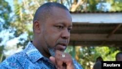 FILE - Malawi's Vice President Saulos Chilima arrives at a polling station in Lilongwe, May 21, 2019, in this still image obtained from Reuters TV video.