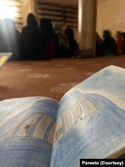 Barred from education by Taliban, girls study in a secret school run by volunteers in Afghanistan. (Photo courtesy Parasto)