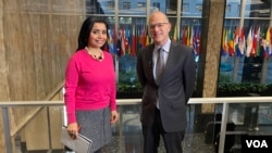 U.S. Ambassador to Uzbekistan Jonathan Henick talks with VOA's Navbahor Imamova. State Department, Washington, December 15, 2022 