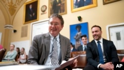 Rep. Thomas Massie, R-Ky., prepares to speak as the House Rules Committee gets set to advance a Democratic gun control bill to the floor in response to the recent mass shootings in Texas and New York, at the Capitol in Washington, June 7, 2022.