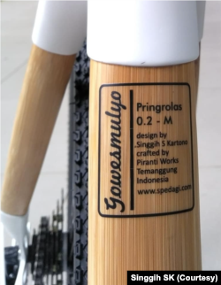 Detil pemakaian material bambu untuk spedagi. (Foto: Courtesy/Singgih SK)