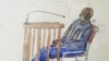A courtroom sketch made on May 20, 2020, shows Felicien Kabuga, one of the last key suspects in the 1994 Rwandan genocide. Kabuga, an alleged financier of the 1994 genocide in Rwanda, is fit to stand trial, a U.N. tribunal ruled June 13, 2022.