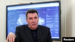 Oleksiy Danilov, Secretary of Ukraine's National Security and Defense Council, speaks with Reuters during an interview in Kyiv, Ukraine, Dec. 15, 2021.