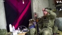 Ukrainian Soldiers Watch Their Country Win in World Cup Qualifier 