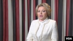 Valentina Ivanovna Matvienko, chairperson of the Federation Council of Russia, during her visit to Harare, Zimbabwe on May 30 2022. (Columbus Mavhunga/VOA)