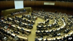 A general view of the Human Rights Council at the European headquarters of the United Nations in Geneva, Switzerland (file photo)