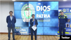 Fue capturada una decena de miembros de la banda de os Maracuchos , según informó la alcaldesa Claudia López y autoridades colombianas. [Foto: Twitter Secretaría de Seguridad BOG]