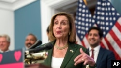House Speaker Nancy Pelosi, D-Calif., speaks just after the House approved a bill designed to encourage more semiconductor companies to build chip plants in the United States, at the Capitol in Washington, July 28, 2022.